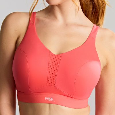 Panache Sport Endurance UW Non-Padded Sports Bra - Grapefruit Underwired, non-padded sports bra with racer back option. 60-90, D-M 5022-GRA