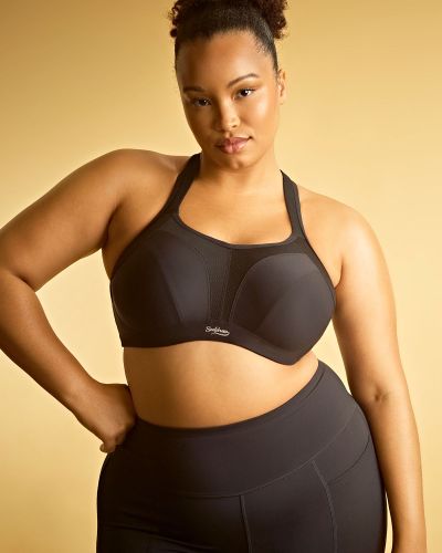 Sculptresse by Panache 9441 Activate UW Non-Padded Sports Bra Black Underwired, non-padded sports bra with racerback option 75-105, D-O SCU-9441-BLK