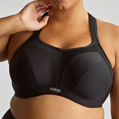 Sculptresse by Panache 9441 Activate UW Non-Padded Sports Bra Black Underwired, non-padded sports bra with racerback option 75-105, D-O SCU-9441-BLK