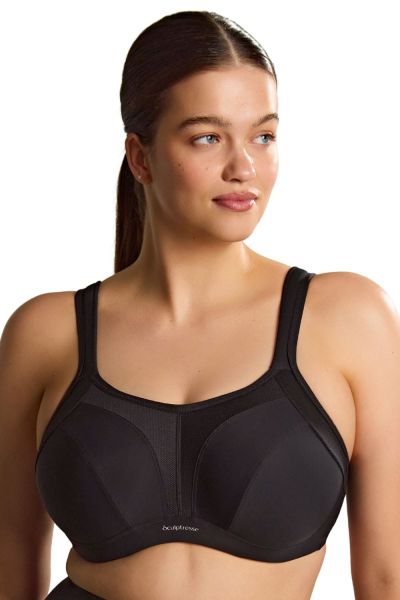 Panache Sport 9441 Activate UW Non-Padded Sports Bra - Black Underwired, non-padded sports bra with racerback option 75-105, D-O SCU-9441-BLK