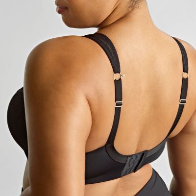 Sculptresse by Panache 9441B Activate UW Non-Padded Sports Bra Black Lace & Chalk Underwired, non-padded sports bra with racerback option. 75-105, D-O SCU-9441B-BLC