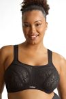 Sculptresse by Panache 9441B Activate UW Non-Padded Sports Bra Black Lace & Chalk-thumb Underwired, non-padded sports bra with racerback option. 75-105, D-O SCU-9441B-BLC