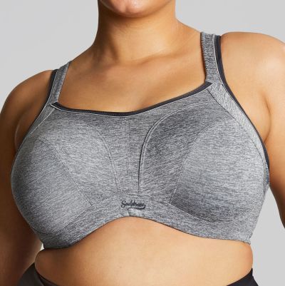 Sculptresse by Panache 9441 Activate UW Non-Padded Sports Bra Charcoal Marl Underwired, non-padded sports bra with racerback option. 75-105, D-O SCU-9441-CML