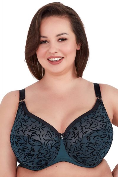 Gaia Lingerie Adaline Semi Soft Bra Dark Turquoise Underwired, semi soft bra. 70-105, D-L BS-1213-TUR