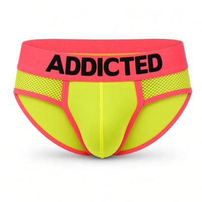 Addicted Neon mesh brief yellow Brief 70% Polyamide, 20% Polyester, 10% Elastane S-3XL AD1218_31