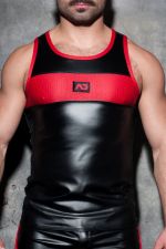 Fetish Rub combi tank top black and red