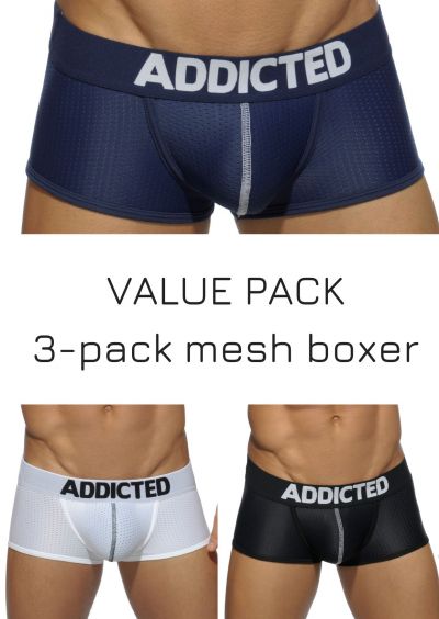 Addicted Mesh Boxer push up 3-pack Boxer 80% Polyamide, 15% Elastane, 5% Cotton S-XL AD477P