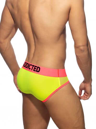 Addicted Neon mesh brief yellow Brief 70% Polyamide, 20% Polyester, 10% Elastane S-3XL AD1218_31