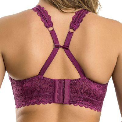 Parfait Lingerie Adriana NW Lace Bralette Blackberry Non-wired, non-padded lace bralette with convertible straps. 65-90, D-H P5482-BLY
