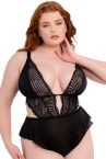 Scantilly by Curvy Kate After Hours Lace Teddy Black-thumb Nonwired lace teddy with adjustable straps to fit DD-HH cups S-2XL SN-025-327-BLK