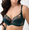 Gorsenia Aisha UW Soft Side Support Bra - Pine Green-thumb Underwired, non-padded soft side support bra with embroidery. 70-95, D-M G034