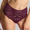 Panache Allure Deep Brief - Plum-thumb Mid high stretch lace briefs. 36-46 10764-PLM
