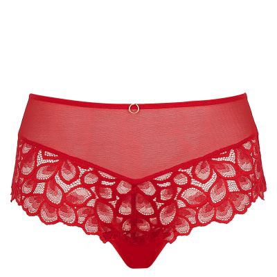 Panache Allure Deep Brief - True Red Mid high stretch lace briefs. 36-46 10764-TRU