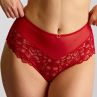 Panache Allure Deep Brief - True Red-thumb Mid high stretch lace briefs. 36-46 10764-TRU