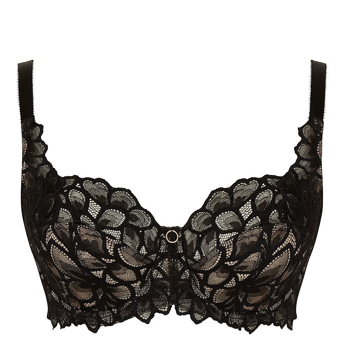 Buy Black Recycled Lace Full Cup Bra - 44C | Bras | Argos