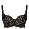 Panache Allure Full Cup Bra Black & Latte-thumb Underwired non-padded full cup lace bra. 65-90, D-M 10765-B&L