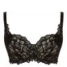 Panache Allure Full Cup Bra Black & Latte-thumb Underwired non-padded full cup lace bra. 65-90, D-J 10765-B&L