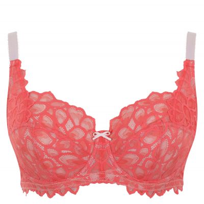 Panache Allure Full Cup Bra Coral Underwired, non-padded, full cup bra. 65-90, E-M 10765-CRL