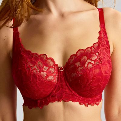 Panache Allure UW Full Cup Bra - True Red Underwired, non-padded, full cup bra. 65-90, E-M 10765-TRU