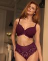Panache Allure UW Spacer Bra - Plum-thumb Underwired spacer foam t-shirt bra. 60-85, D-K 10766-PLM