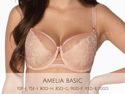 Gaia Lingerie Amelia Semi Soft Bra Rose Underwired, semi soft balconnet bra. 70-105, D-L BS-1192-ROZ