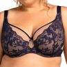 Nessa Ana UW Soft Bra Navy & Beige-thumb Underwired non-padded balconnet with double layer mesh and stretch lace cups. 65-100, E-O ANA-550-NAY
