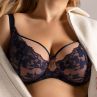 Nessa Ana UW Soft Bra Navy & Beige-thumb Underwired non-padded balconnet with double layer mesh and stretch lace cups. 65-100, E-O ANA-550-NAY