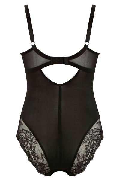 Panache Ana Plunge Body Black Underwired, non-padded plunge bra. 60-85, D-J 9398-BLK