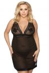 Anaïs apparel Anaïs+ Samara Mesh Dress Black-thumb  Plus sizes 