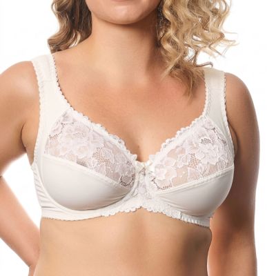 Plaisir Annette UW Full Cup Bra - Whisper White Underwired, non padded, stretch lace full cup bra. 80-110, D-I 3344-5/WHI