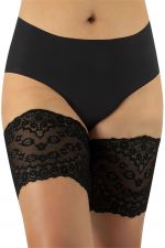 Calzitaly Floral Lace Anti-Friction Thigh Bands Black