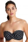 Panache Swimwear Anya Spot Bandeau Bikini Top Black White-thumb Underwired, strapless padded bandeau bikini top 65-90, DD-G SW1013