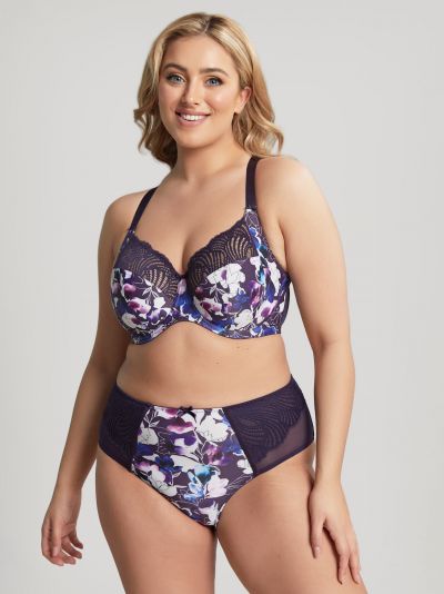 Sculptresse by Panache Arianna Full Brief Damson Floral  40-50 10272-DAM