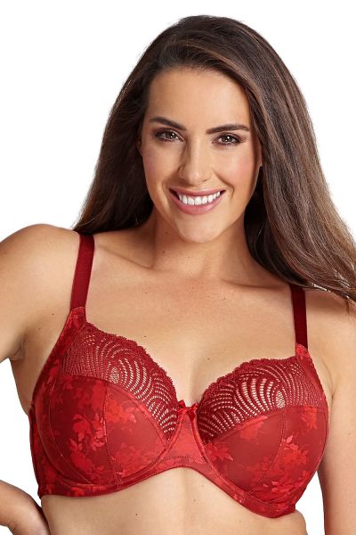 Sculptresse by Panache Arianna Full Cup Bra Deep Red Underwired, non-padded full cup bra 75-105, D-HH 10275-RED