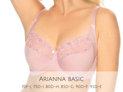 Gaia Lingerie Arianna Soft Bra Rose Underwired, soft cup bra with side support 70-105, D-L BS-814-ROZ