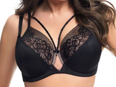 Gorsenia Asti Soft Bra Black Underwired, non-padded bra 65-95, D-M K650