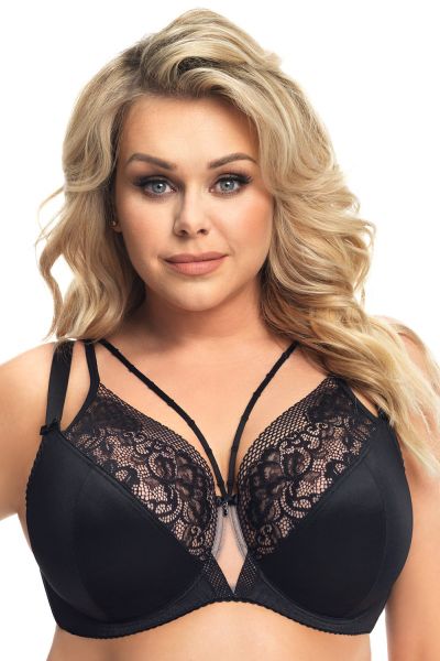 Gorsenia Asti Soft Bra Black Underwired, non-padded bra 65-95, D-M K650