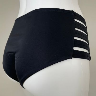 Ava Swimwear Basic Black Strappy Bikini Brief  S-3XL SF-13/7-BLK