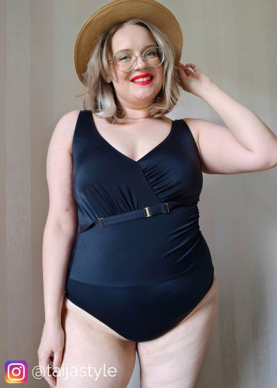 Ava Swimwear Basic Black NW One-Piece Swimsuit Unwired one-piece swimsuit. 75-90, D-G SKJ48