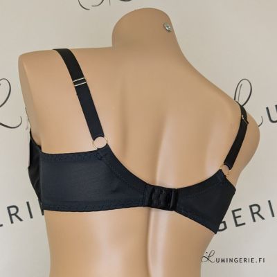 Ava Lingerie Goddess UW Soft Bralette Bra Black Underwired, non-padded bra with one vertical cup seam. 65-105, D-L AV2118-BLK