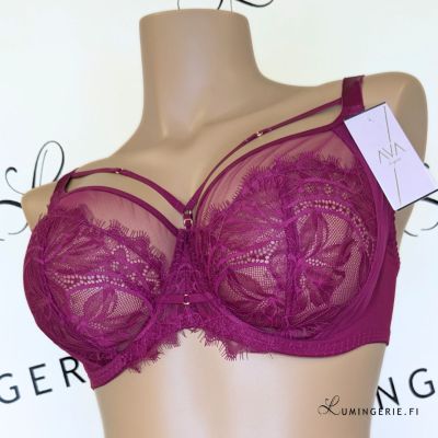 Ava Lingerie Mystic UW Soft Side Support Bra Chianti Underwired, non-padded mesh and lace balcony bra. 65-105, D-L AV2150-CHI