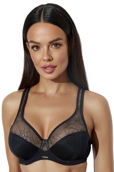 Ava Lingerie Avian UW Soft Comfort Bra - Black Underwired, non-padded every day bra with wide, padded comfort straps. 70-105, D-L AV2301-BLK