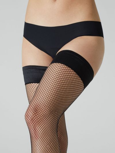 Cette Bahamas Hold Up Stockings Black Silicone free stockings with reinforced top. S-3XL 312-902