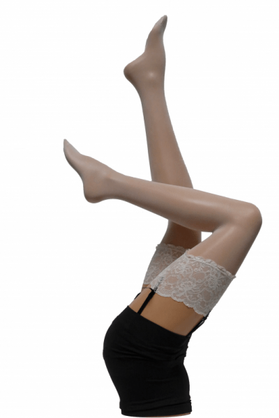 Cette Bali Stockings off-white 20 den Silicone free stocking with lace S-XL 344-12-608