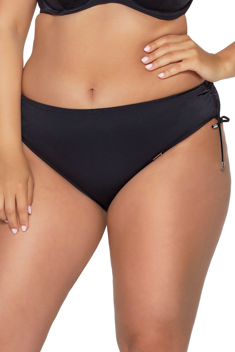 Ava Swimwear Basic Black Drawstring Brief Black