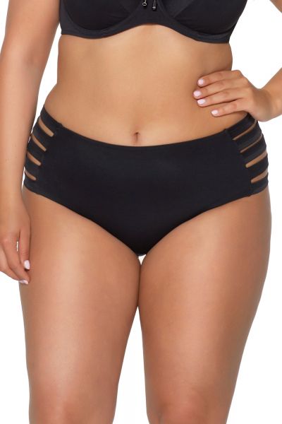 Ava Swimwear Basic Black Strappy Bikini Brief  S-3XL SF-13/7-BLK