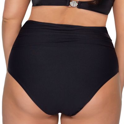 Ava Swimwear Basic Black High Waist Bikini Brief  M-3XL SF-13/8-BLK