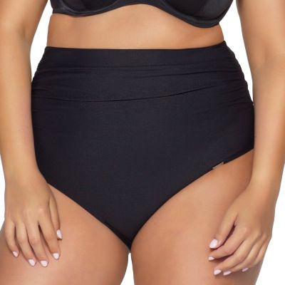 Ava Swimwear Basic Black High Waist Bikini Brief  M-3XL SF-13/8-BLK