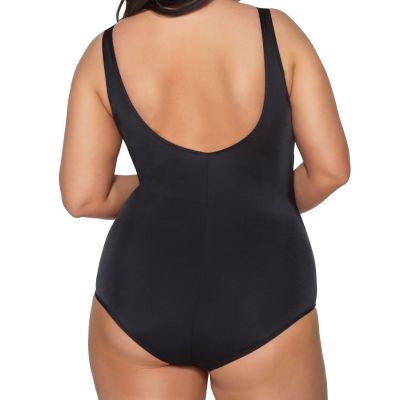 Ava Swimwear Basic Black One-Piece Swimsuit Unwired one-piece swimsuit. 75-90, D-G SKJ48
