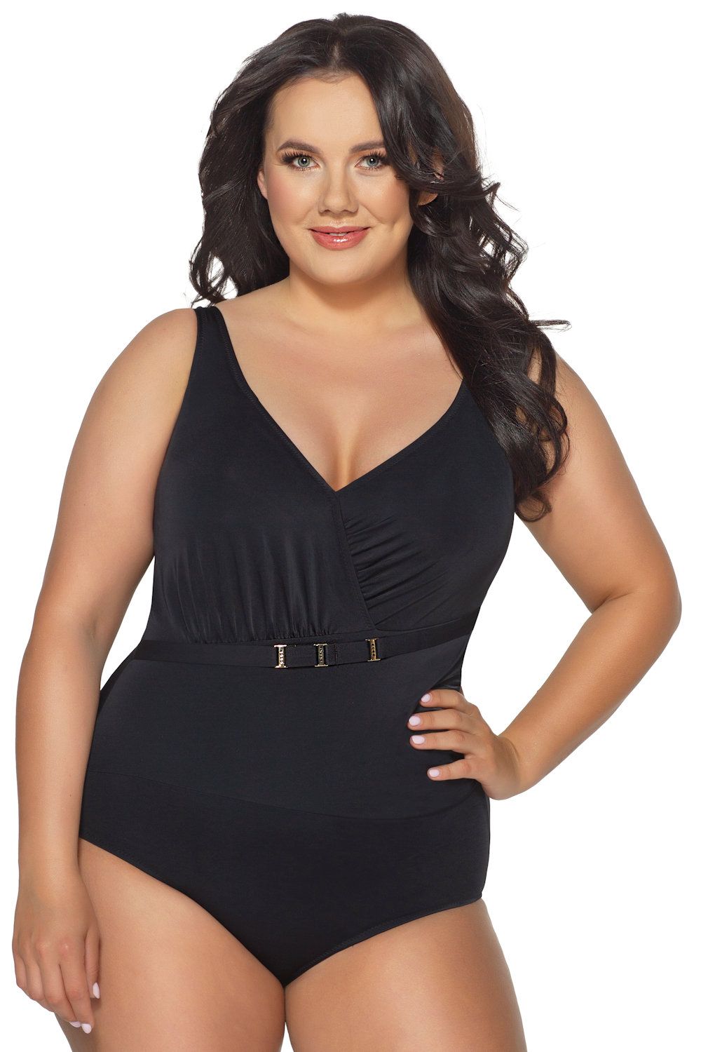 Ava Swimwear Basic Black One-Piece Swimsuit